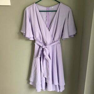 Elegant Lavender Wrap Dress